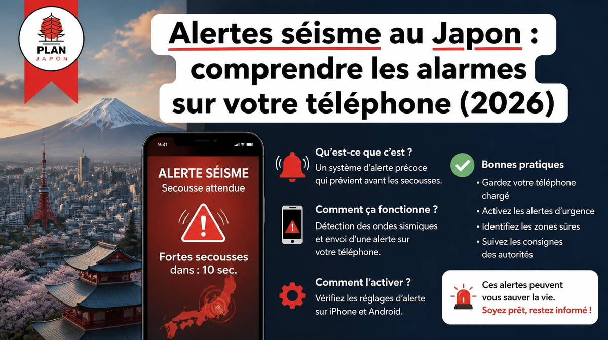 Alertes séisme au Japon : comprendre les alarmes sur votre téléphone (2026)