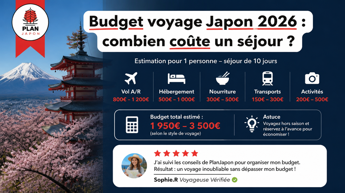Budget voyage Japon 2026 : combien coûte un séjour ?