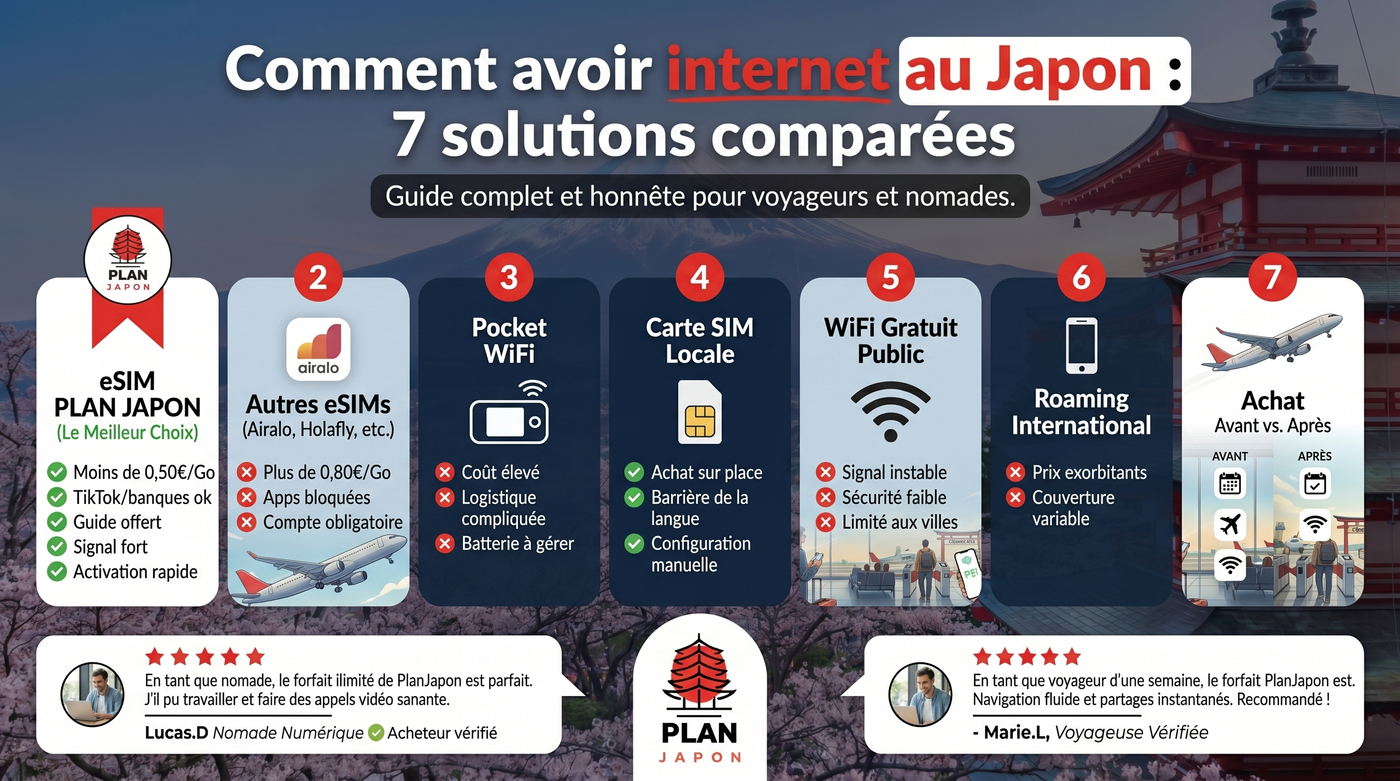 Comment avoir internet au Japon : 7 solutions comparées