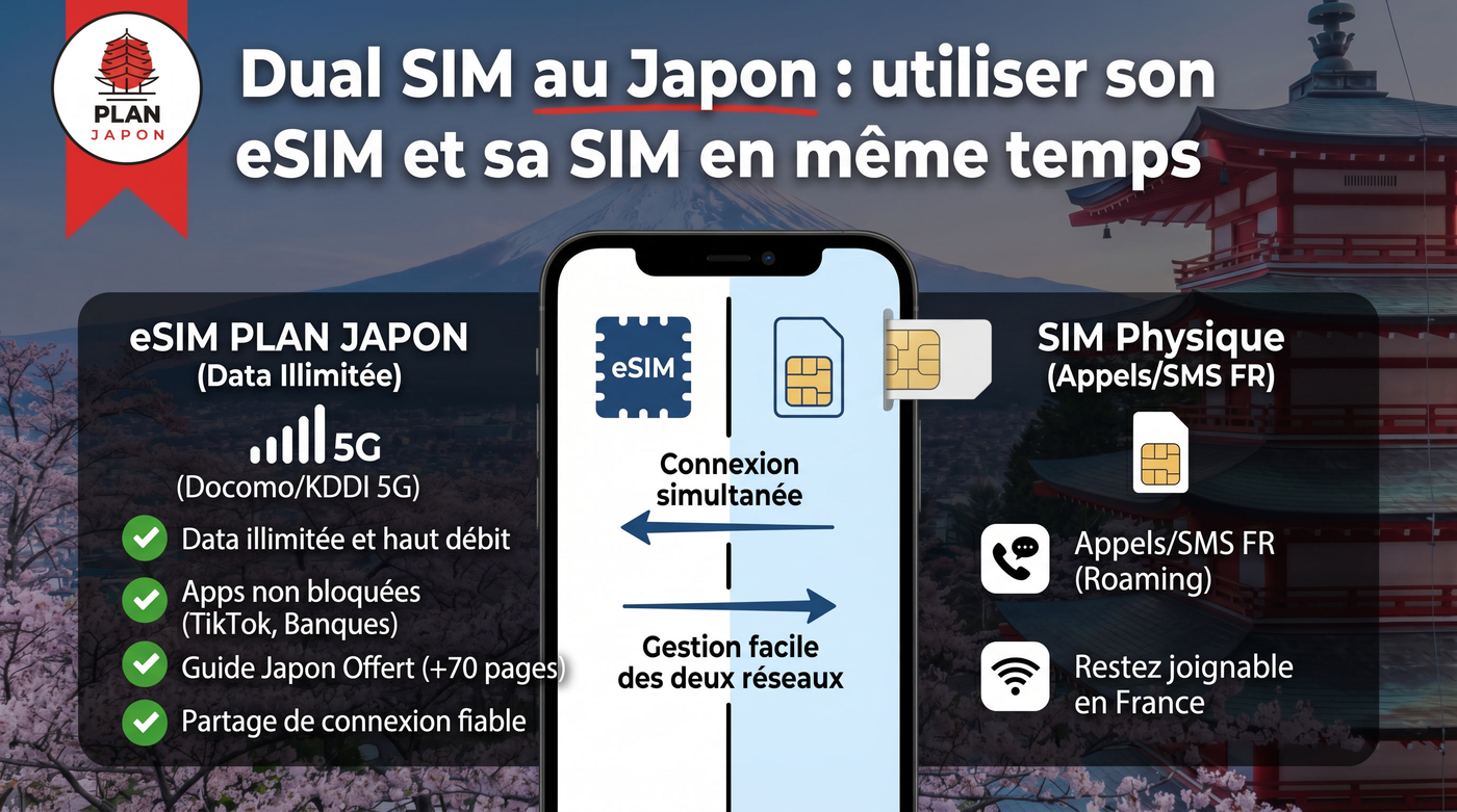 Dual SIM au Japon : utiliser son eSIM et sa SIM en même temps