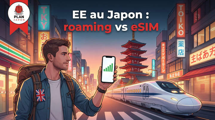 EE au Japon : roaming, plafond et alternative eSIM 2026