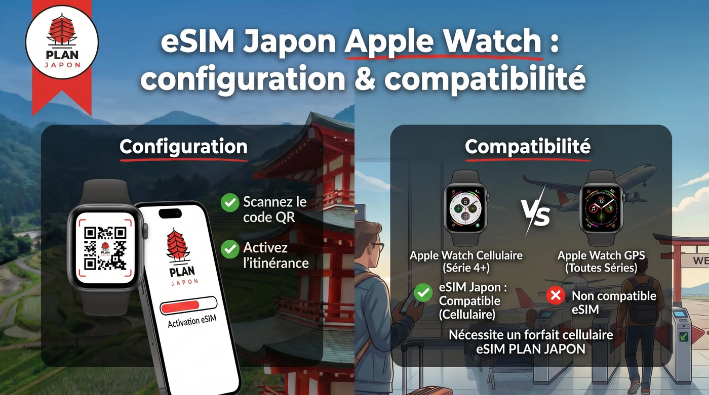 eSIM Japon Apple Watch : configuration & compatibilité