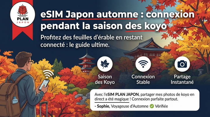 eSIM Japon automne : connexion pendant la saison des koyo