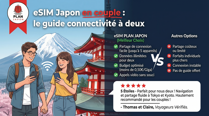 eSIM Japon en couple : le guide connectivité à deux