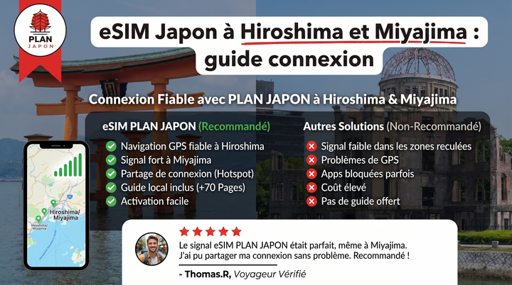eSIM Japon à Hiroshima et Miyajima : guide connexion