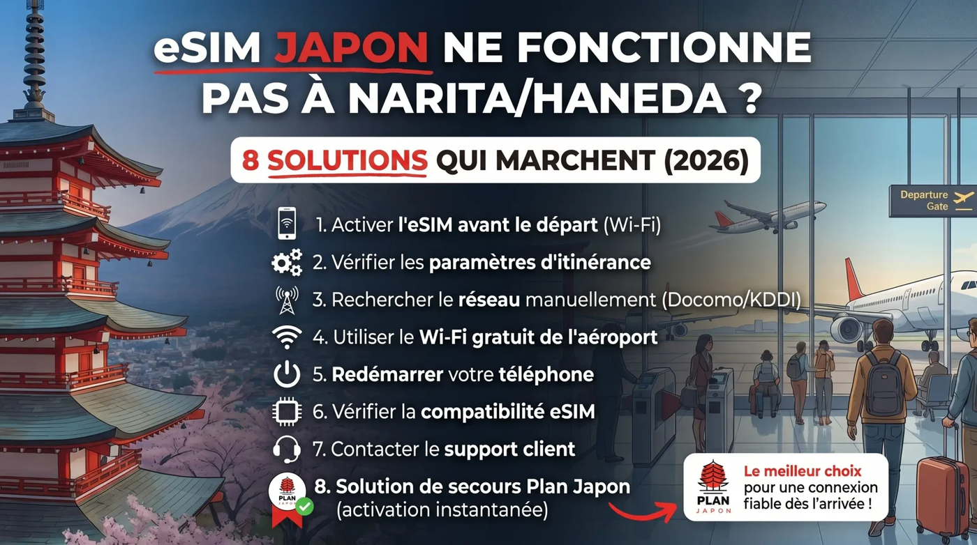 eSIM Japon ne marche pas à Narita/Haneda : 8 solutions