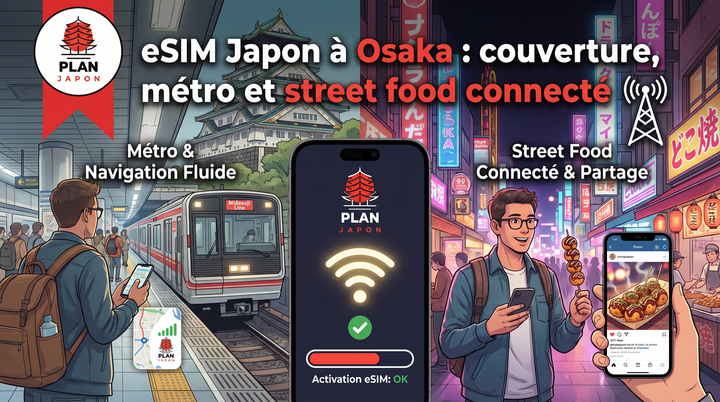 eSIM Japon à Osaka : couverture, métro et street food connecté