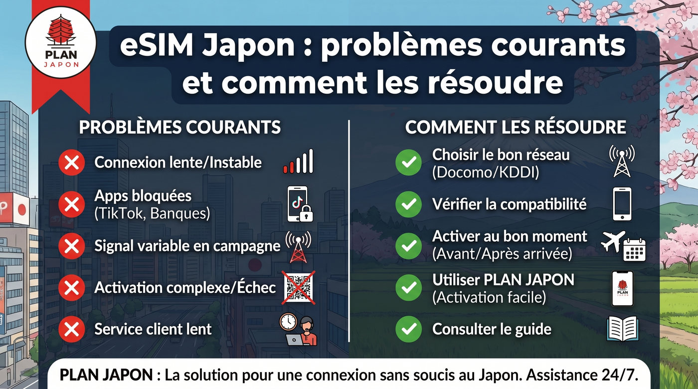 eSIM Japon : problèmes courants et comment les résoudre