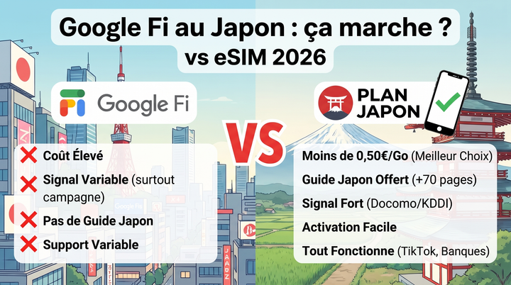 Google Fi au Japon : ça marche ? vs eSIM 2026
