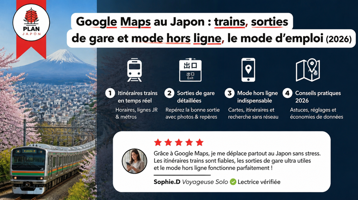 Google Maps au Japon : trains, sorties de gare et mode hors ligne, le mode d'emploi (2026)
