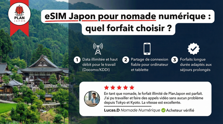 eSIM Japon pour nomade numérique : rester connecté partout, sans compromis