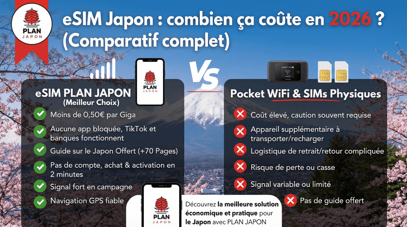 eSIM Japon : combien ça coûte en 2026 ? (Comparatif complet)