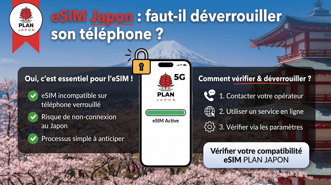 eSIM Japon : faut-il déverrouiller son téléphone ? (Guide 2026)