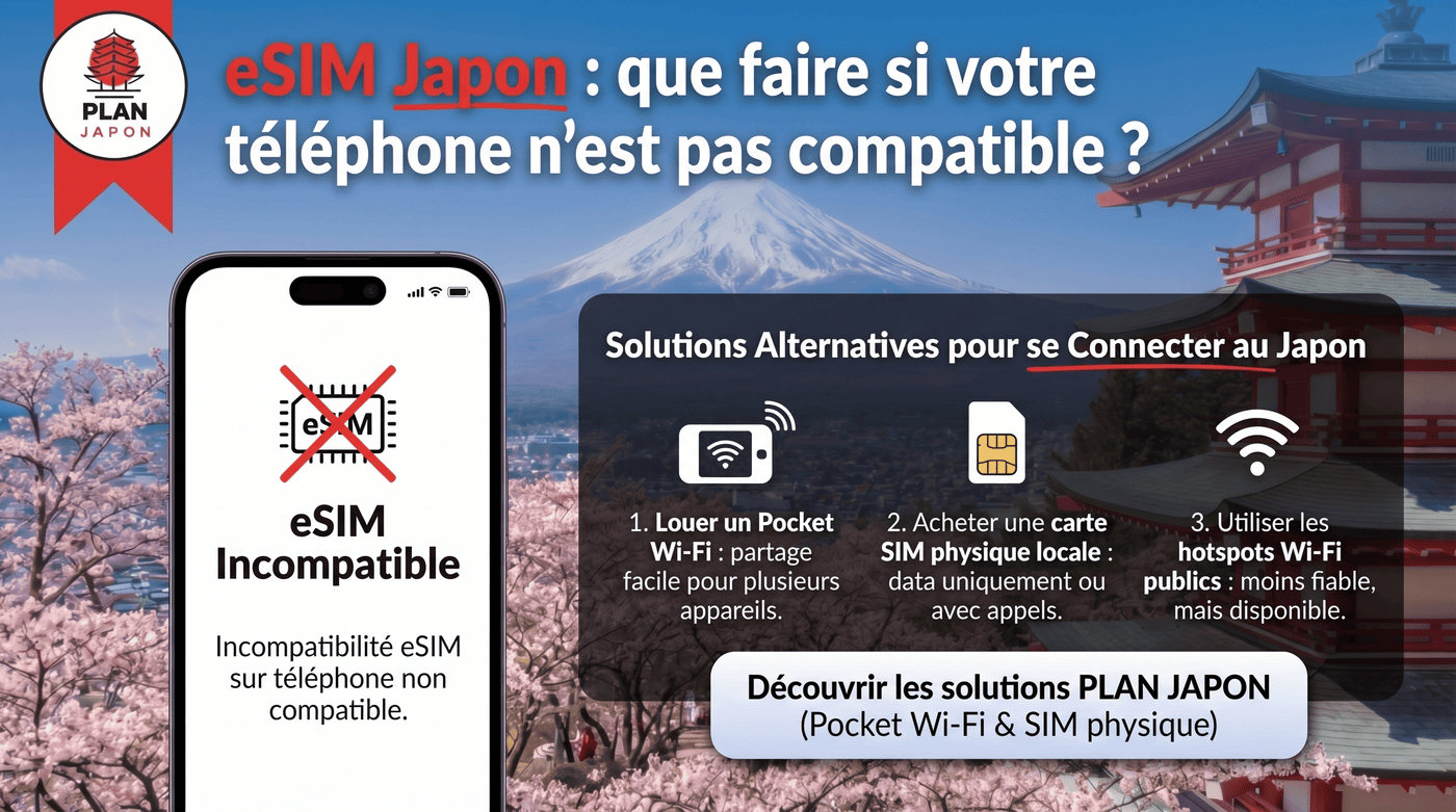 eSIM Japon : que faire si votre téléphone n'est pas compatible ? (Guide 2026)