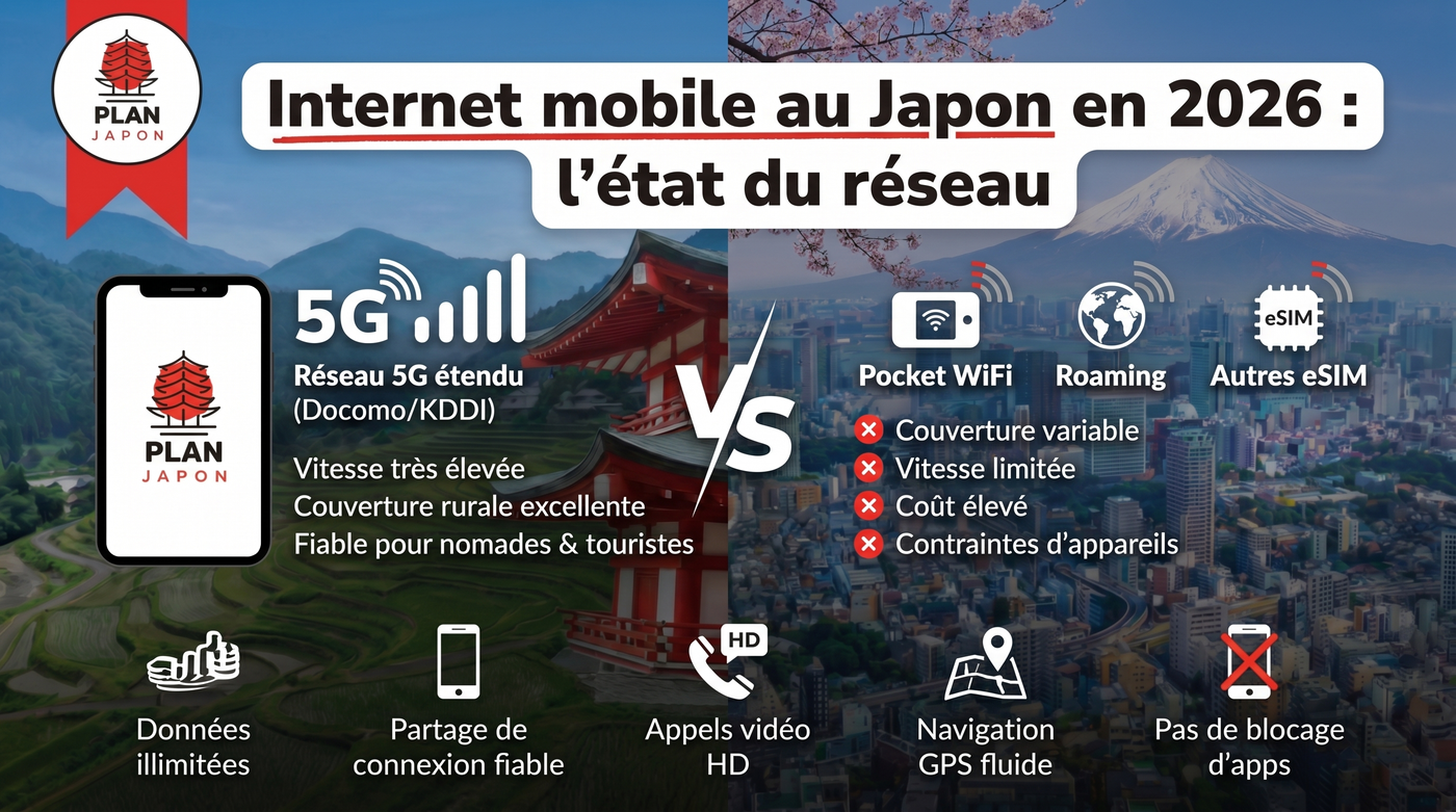 Internet mobile au Japon en 2026 : l'état du réseau