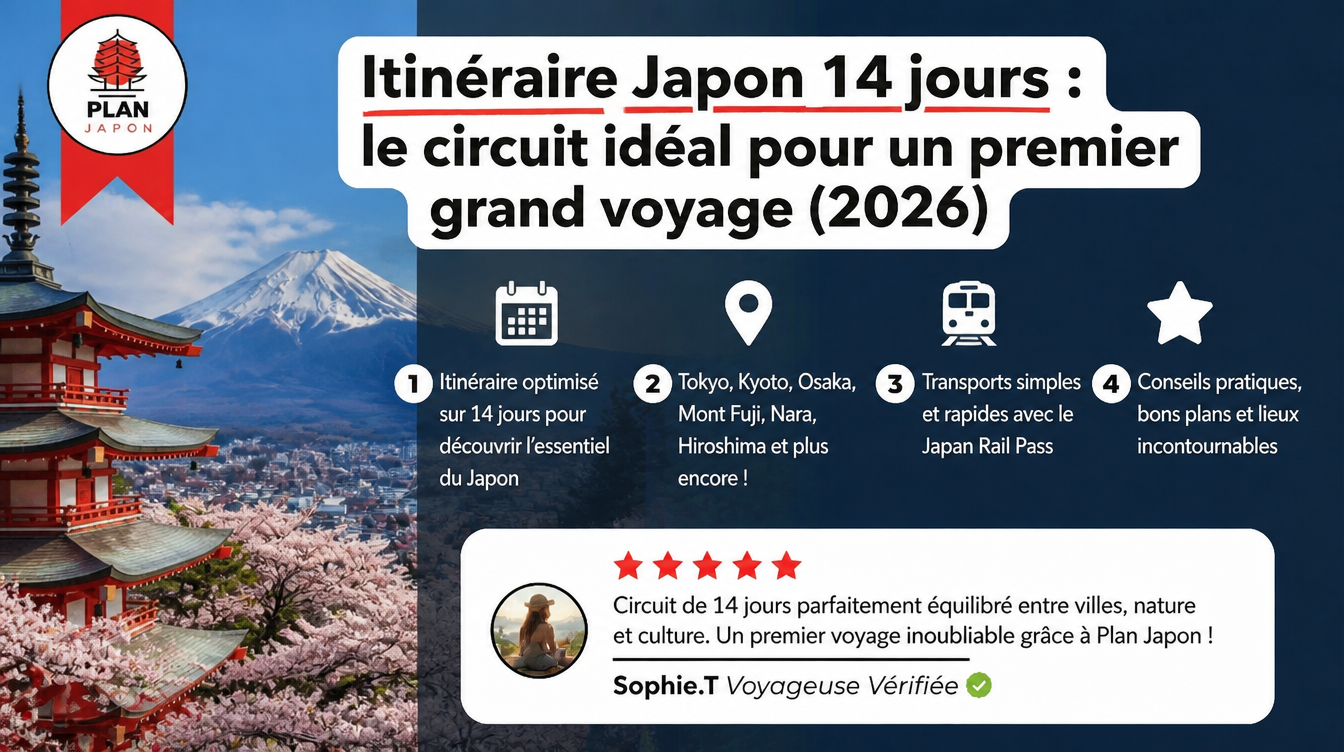 Itinéraire Japon 14 jours : le circuit idéal pour un premier grand voyage (2026)