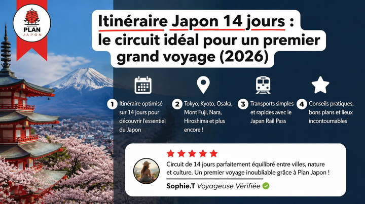 Itinéraire Japon 14 jours : le circuit idéal pour un premier grand voyage (2026)