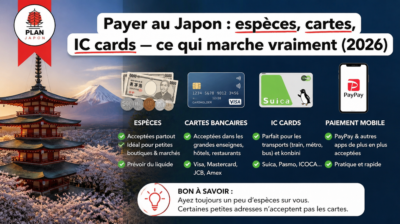 Payer au Japon : espèces, cartes, IC cards — ce qui marche vraiment (2026)