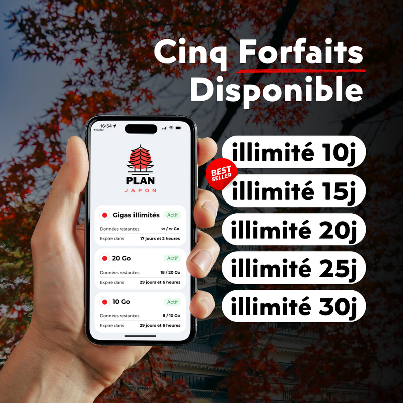 eSIM illimitee PlanJapon - Applications sans restriction