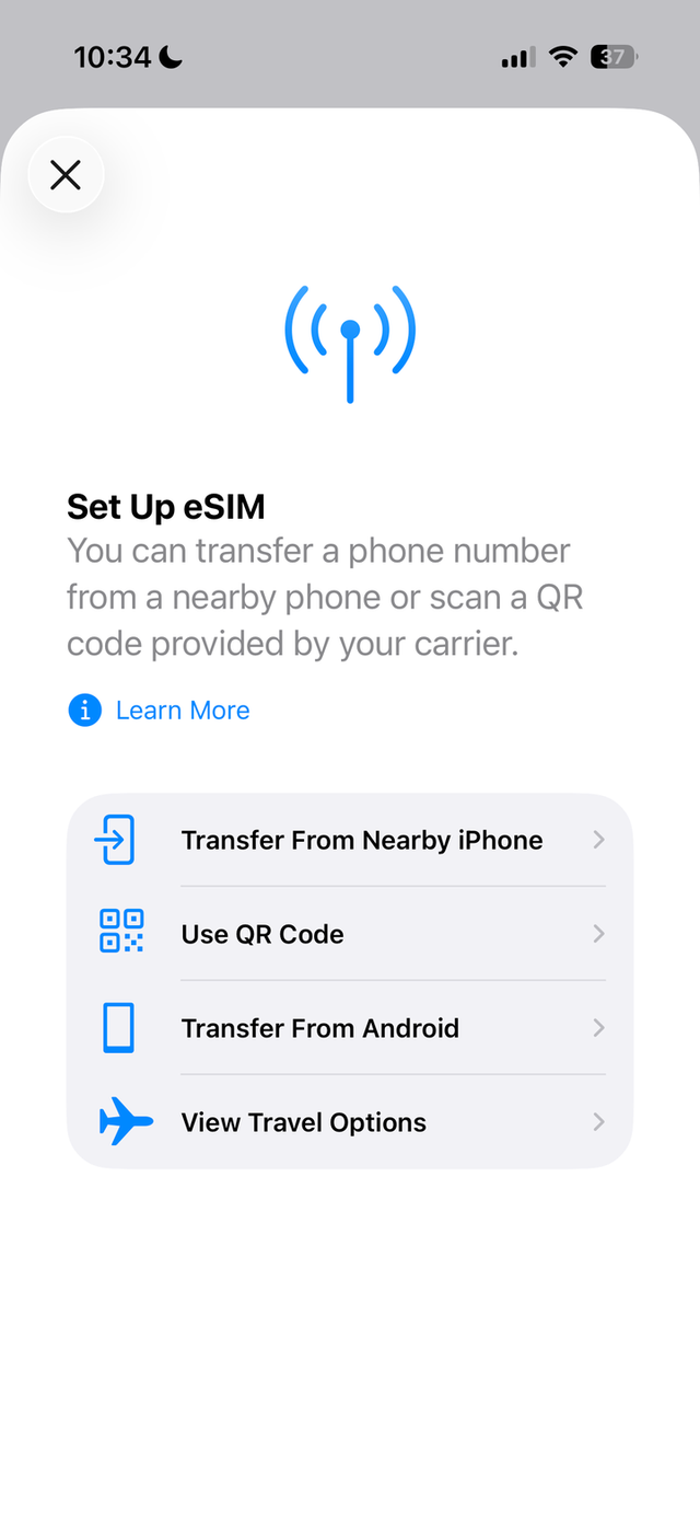 Choisissez « Utiliser le code QR »